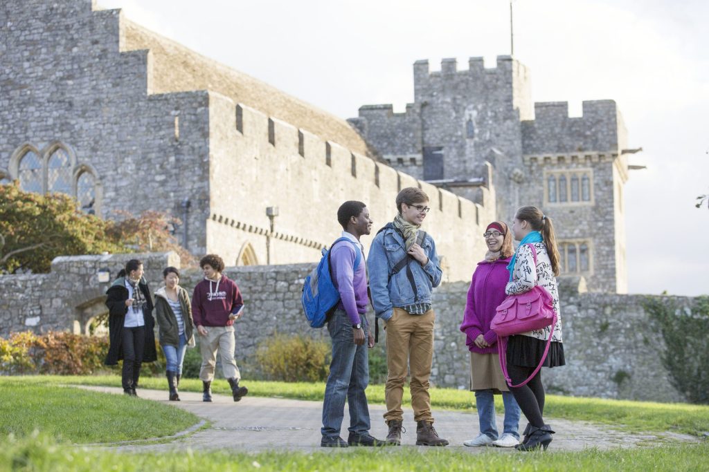 Students chatting in the grounds of Atlantic College