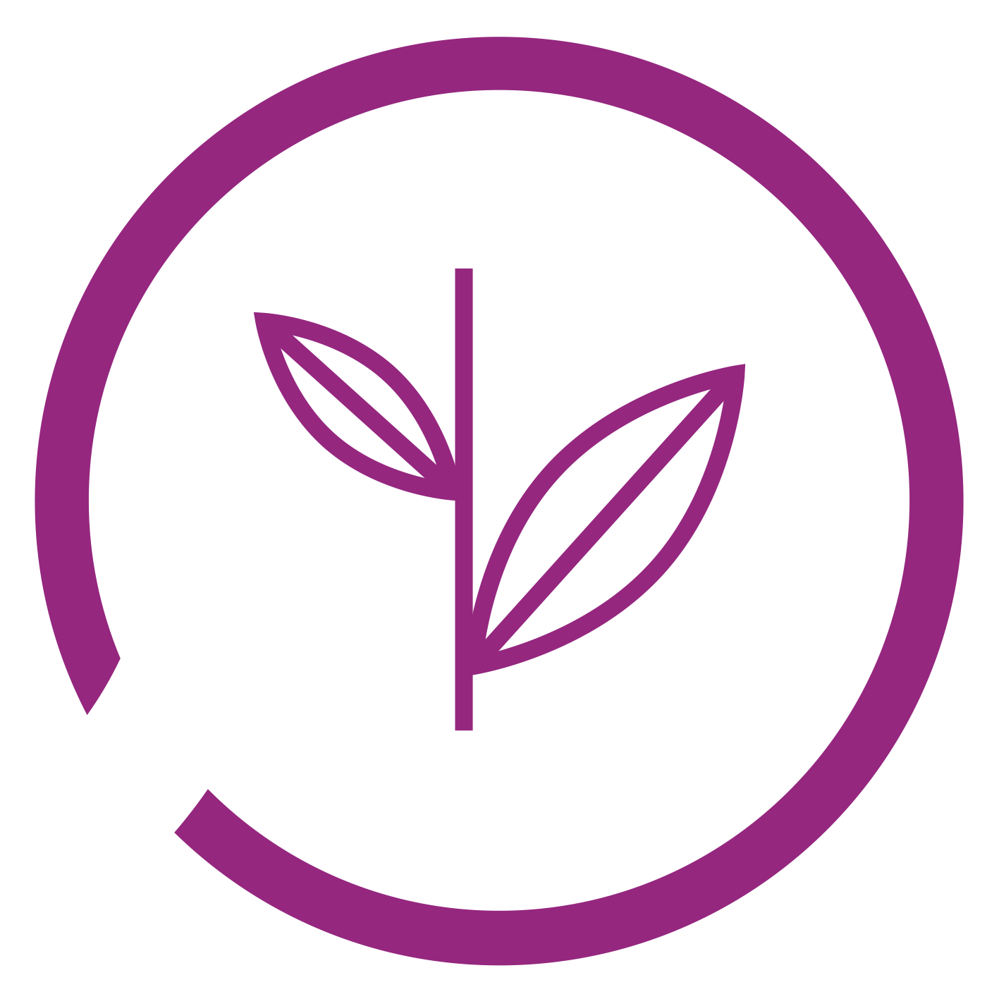 Graphic of a stem with two leaves
