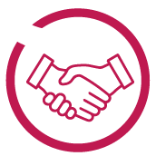 graphic showing outline of two shaking hands