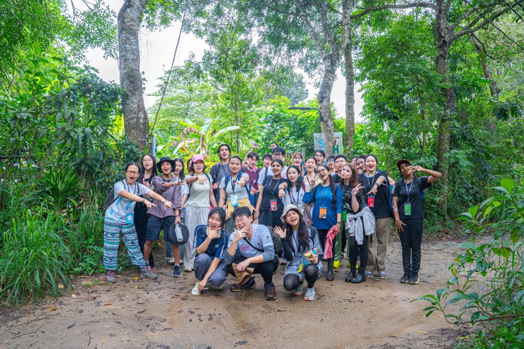 A group of Embodying Earth participants enjoying the Vietnamese the rain forest.
